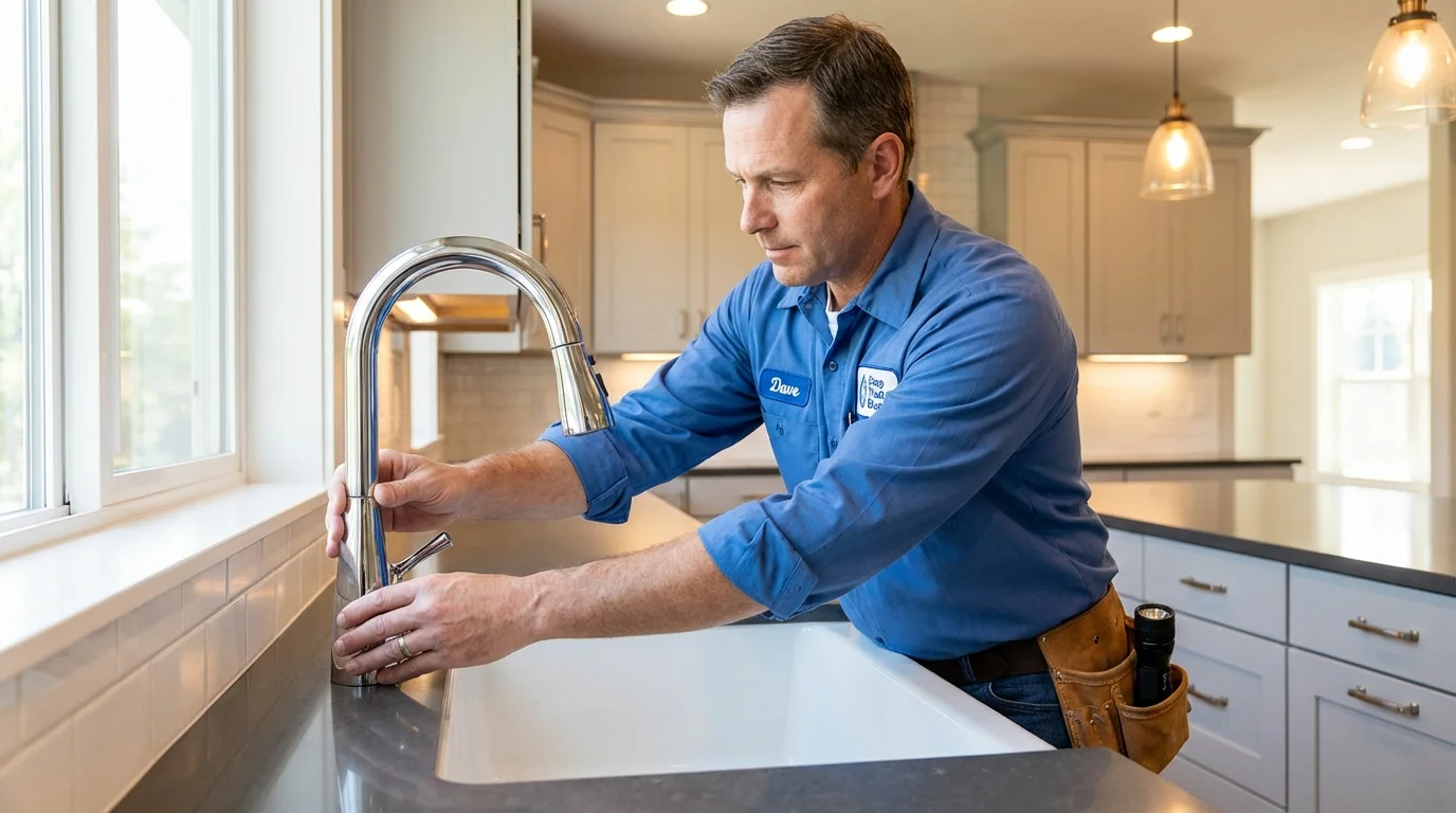 Kitchen faucet installation by Johns Plumbing LLC in Sellersburg